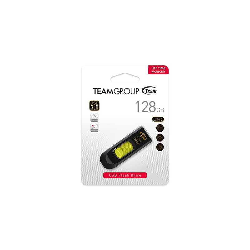 Team C145 128GB USB 3.0 Yellow USB Flash Drive