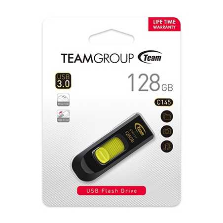 Team C145 128GB USB 3.0 Yellow USB Flash Drive