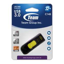 Team C145 32GB USB 3.0 Yellow USB Flash Drive