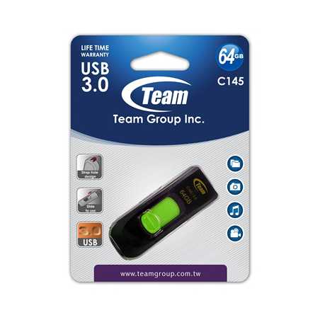 Team C145 64GB USB 3.0 Green USB Flash Drive