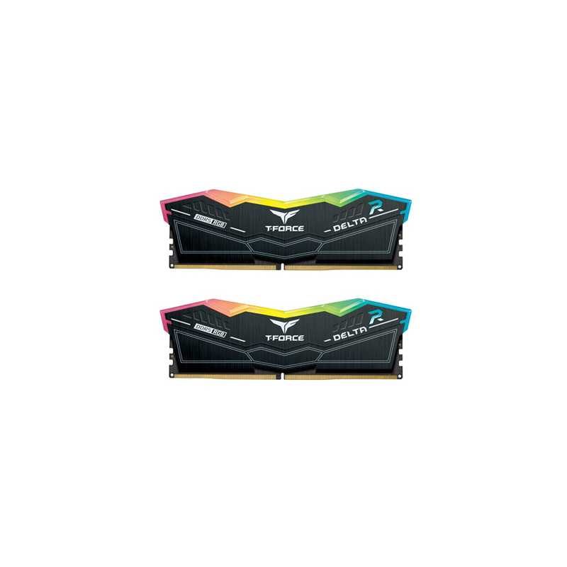 Team T-Force Delta RGB FF3D532G6200HC38ADC01 32GB 6200MHz DDR5 System Memory, 2 x 16GB, Black, CL38-38-38-78 1.25V