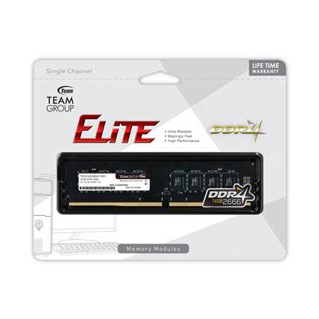 Team ELITE 16GB No Heatsink (1 x 16GB) DDR4 2666MHz DIMM System Memory