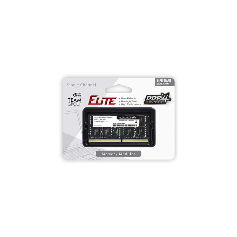 Team Elite 16GB No Heatsink (1 x 16GB) DDR4 2666MHz SODIMM System Memory
