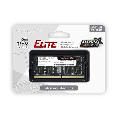 Team Elite 8GB No Heatsink (1 x 8GB) DDR4 2666MHz SODIMM System Memory