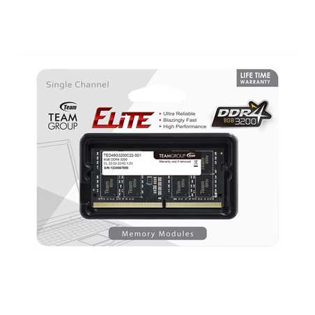 Team Elite 8GB No Heatsink (1 x 8GB) DDR4 3200MHz SODIMM System Memory