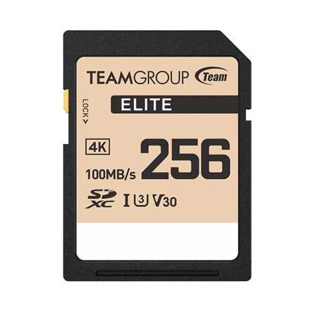Team ELITE TESDXC256GIV3069 SDXC UHS-I U3 V30 SD Memory Card 256GB