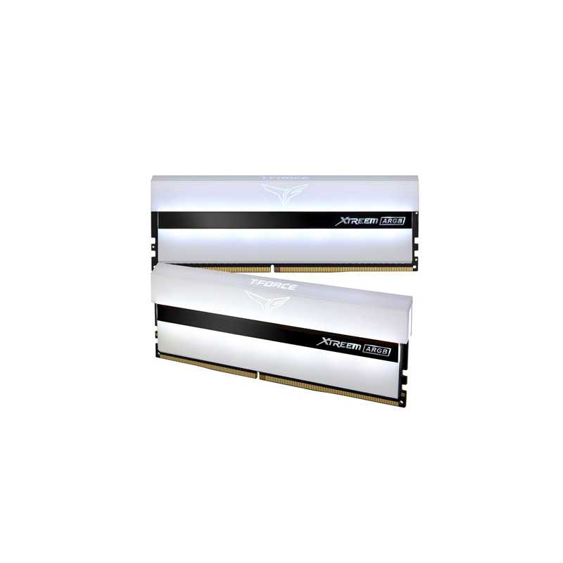 Team T-Force XTREEM ARGB 16GB White Heatsink with ARGB LEDs (2 x 8GB) DDR4 3200MHz DIMM System Memory