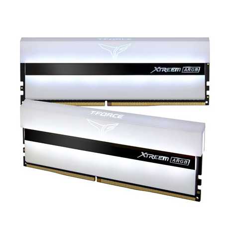 Team T-Force XTREEM ARGB 16GB White Heatsink with ARGB LEDs (2 x 8GB) DDR4 3200MHz DIMM System Memory