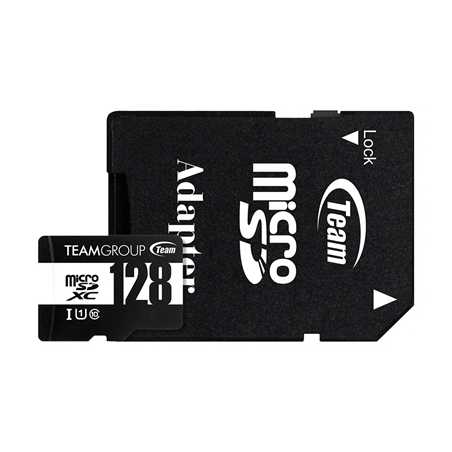 Team 128GB Micro SDXC UHS-1 Class 10 Flash Card with Adapter