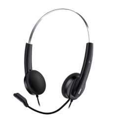 Genius HS-220U Ultra Lightweight Headset with Mic, USB Connection, Plug and Play, Adjustable Headband and microphone with In-lin