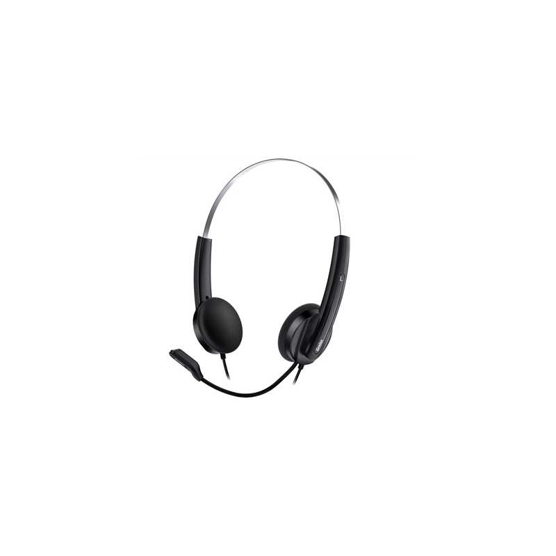 Genius HS-220U Ultra Lightweight Headset with Mic, USB Connection, Plug and Play, Adjustable Headband and microphone with In-lin