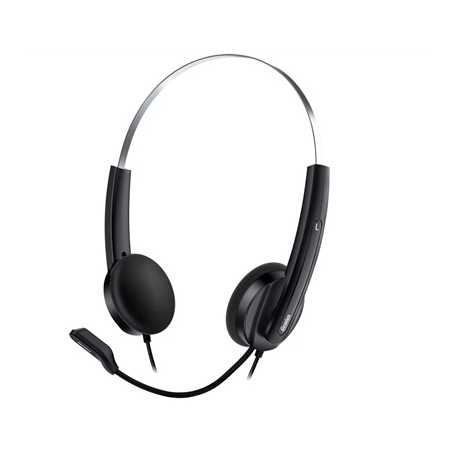 Genius HS-220U Ultra Lightweight Headset with Mic, USB Connection, Plug and Play, Adjustable Headband and microphone with In-lin