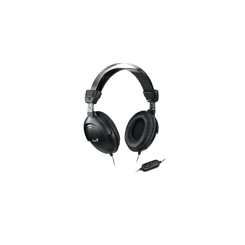 Genius HS-M505X Noise-cancelling Headset with Mic, 3.5mm Connection, Plug and Play with Adjustable Headbandand, In-line micropho