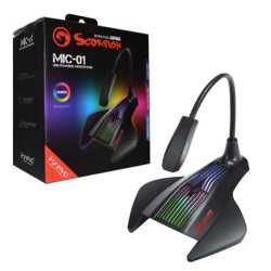 Marvo Scorpion MIC-01 RGB Gaming Microphone, USB Powered For PC or Laptop, Cool RGB Rainbow Lighting, Flexible Mic Boom-Arm, Stu