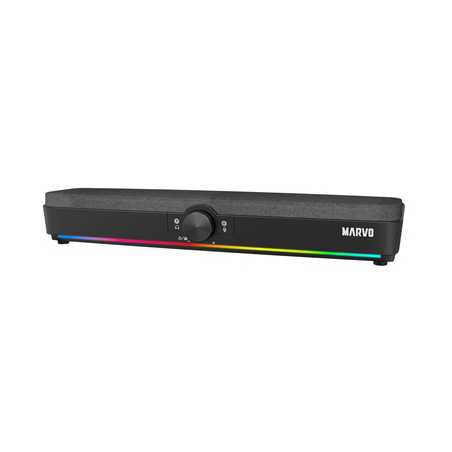 Marvo Scorpion SG-286 Bluetooth 5.3 Soundbar, Stereo Sound, USB Powered, Connect Wired, USB or Bluetooth, 7 Colour RGB Lighting,