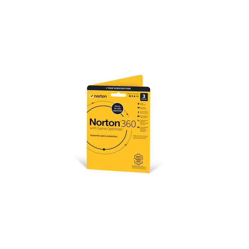Norton 360 with Game Optimizer 2022, Antivirus software for 3 Devices, 1-year subscription Includes Secure VPN, Dark Web Monitor
