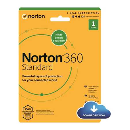 Norton 360 Standard 2022, Antivirus Software for 1 Device, 1-year Subscription, Includes Secure VPN, Password Manager and 10GB o