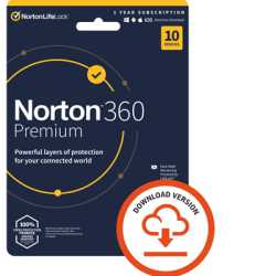 Norton 360 Premium 2022, Antivirus Software for 10 Devices, 1-year Subscription, Includes Secure VPN, Password Manager and 75 GB