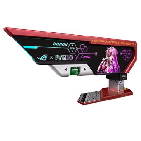 Asus ROG Herculx EVA-02 Graphics Card Holder, 3D ARGB Lightning, Stand Design, Supports Height of 72-128mm, Magnetic Spirit Leve