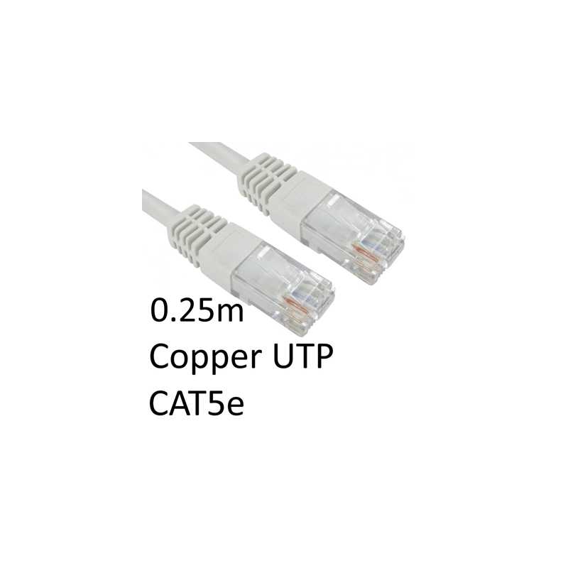 RJ45 (M) to RJ45 (M) CAT5e 0.25m White OEM Moulded Boot Copper UTP Network Cable