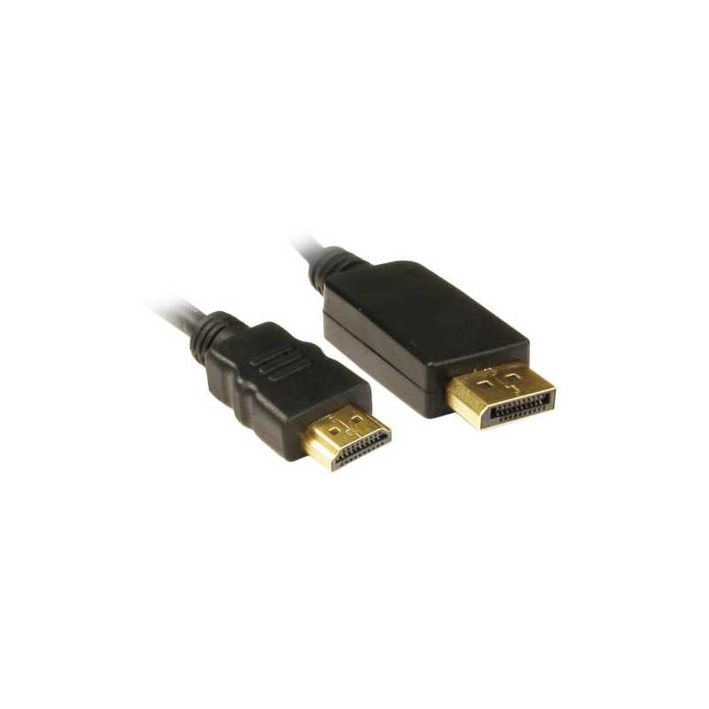 Jedel DisplayPort Male to HDMI Male Converter Cable, 1.8 Metres, Black
