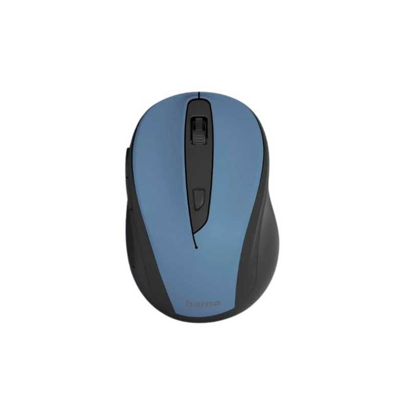 Hama MC-400 V2 Compact Wireless Optical Mouse, 6 Buttons, 800-1600 DPI, Black/Blue