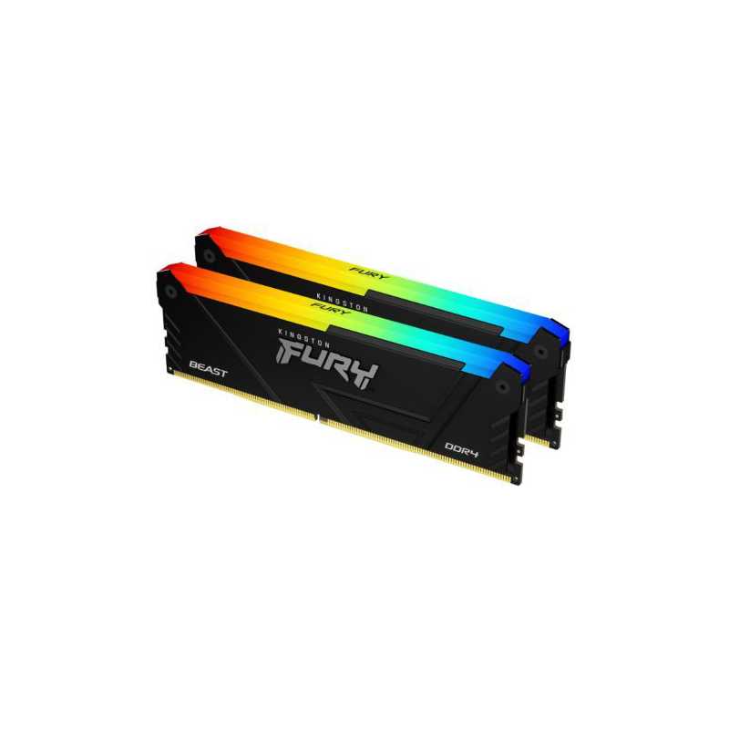 Kingston Fury Beast RGB 32GB Kit (2 x 16GB), DDR4, 3200MHz (PC4-25600), CL16, XMP, DIMM Memory