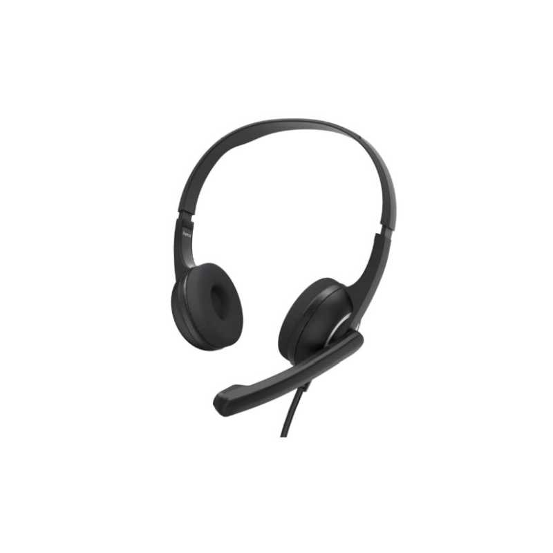 Hama HS-USB250 V2 Lightweight Office Headset with Boom Microphone, USB, Padded Ear Pads, In-line Controls