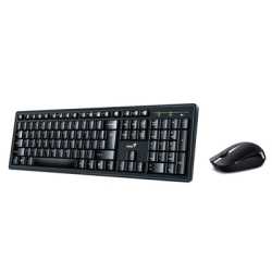 Genius KM-8200 Wireless Smart Keyboard and Mouse Combo Set, Customizable Function Keys, Multimedia, Full Size UK Layout and Opti
