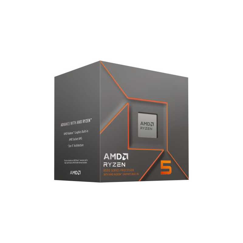 AMD Ryzen 5 8500G with Wraith Stealth Cooler, AM5, Up to 5.0GHz, 6-Core, 65W, 22MB Cache, 4nm, 8th Gen, Radeon Graphics