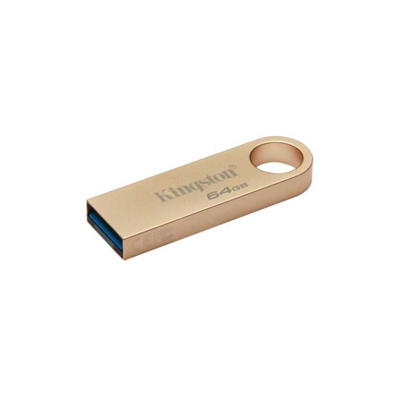 Kingston 64GB DataTraveler SE9 G3 Memory Pen, USB 3.2 Gen1 Type-A, Metal Gold Casing