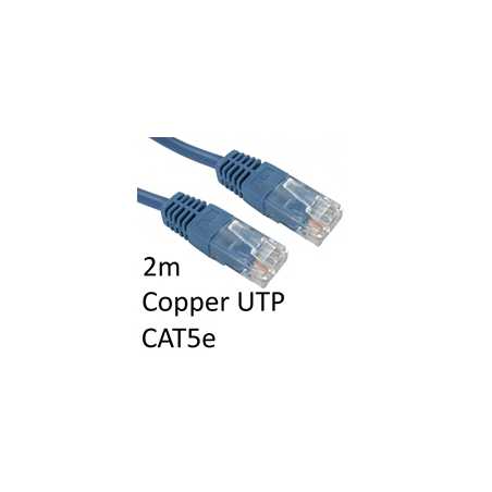 RJ45 (M) to RJ45 (M) CAT5e 2m Blue OEM Moulded Boot Copper UTP Network Cable
