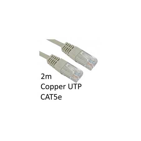 RJ45 (M) to RJ45 (M) CAT5e 2m Grey OEM Moulded Boot Copper UTP Network Cable