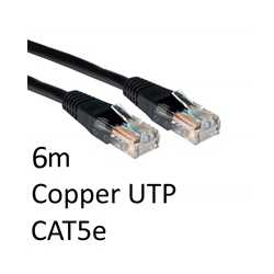 RJ45 (M) to RJ45 (M) CAT5e 6m Black OEM Moulded Boot Copper UTP Network Cable