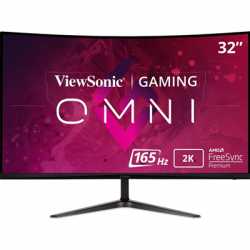 Viewsonic Omni VX3218C-2K 32 Inch Curved Gaming Monitor, QHD, 165Hz, Freesync, 2xHDMI, DisplayPort, 1ms VESA, Speakers