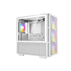 DeepCool CH560 WH Micro ATX Case with Tempered Glass Side Panel, 1 x USB 3.0, 7 x Expansion Slots with support for a 360mm Radia