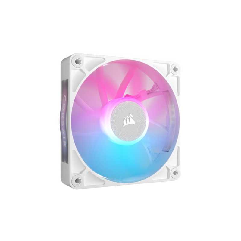 Corsair iCUE LINK RX120 RGB 12cm PWM Case Fan, 8 ARGB LEDs, Magnetic Dome Bearing, 2100 RPM, White, Single Fan Expansion Kit
