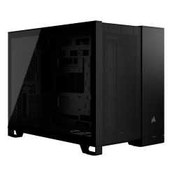 Corsair 2500D Airflow Dual Chamber Gaming Case w/ Glass Window, Micro ATX, No Fans Inc., Fully Mesh Panelling, USB-C, Black