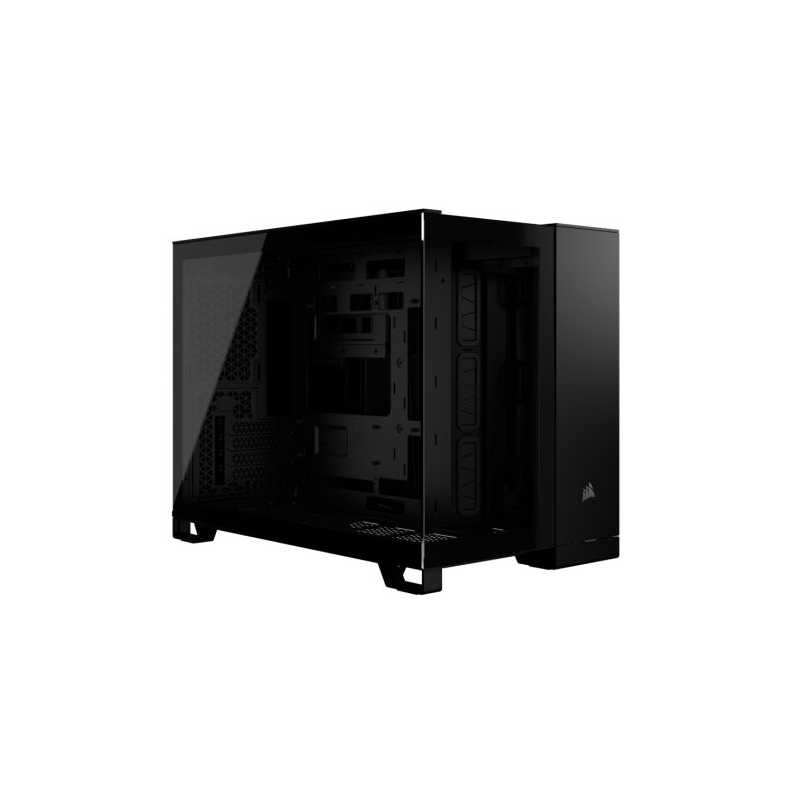 Corsair 2500X Airflow Dual Chamber Gaming Case w/ Glass Side & Front, Micro ATX, No Fans Inc., Mesh Panels, USB-C, Black