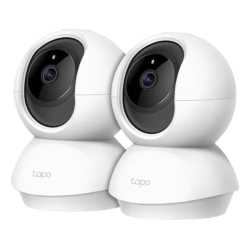TP-LINK (TAPO C200P2) Pan/Tilt Home Security Wi-Fi Camera (2-Pack), 1080p, Night Vision, Motion Detection, Alarms, 2-way Audio, 