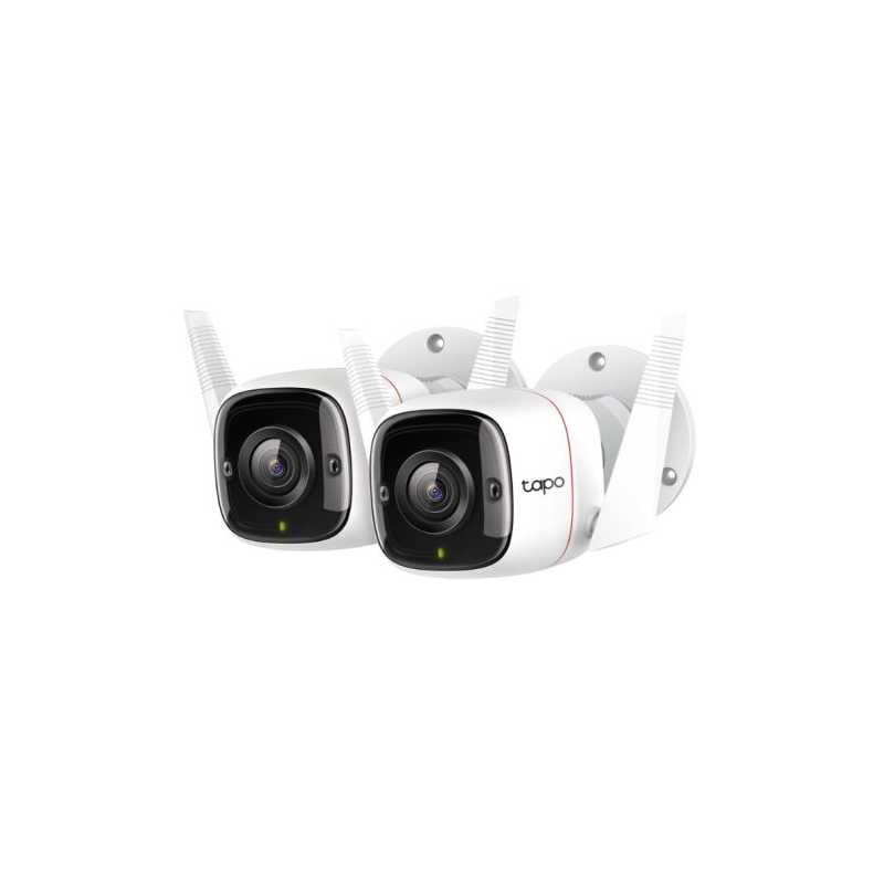 TP-LINK (TAPO C310P2) Outdoor Security Cameras (2-Pack), Wired/Wireless, Ultra HD, Night Vision, Motion Detection, Alarms, 2-way