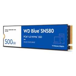 WD 500GB Blue SN580 M.2 NVMe Gen4 SSD, M.2 2280, PCIe4, TLC NAND, R/W 4000/3600 MB/s, 450K/750K IOPS