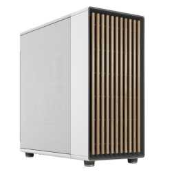 Fractal Design North XL Chalk White (White Solid) Case, E-ATX, Fine Mesh Side, 3 PWM Fans, USB-C, Oak Front