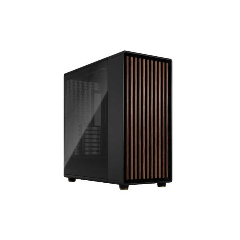 Fractal Design North XL Charcoal Black (TG Dark) Case w/ Dark Tint Glass Window, E-ATX, 3 PWM Fans, USB-C, Walnut Front