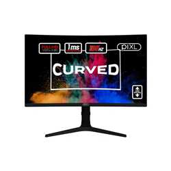 piXL CM27C7 27 Inch Curved Monitor, 165Hz, 1ms, Frameless, Freesync / G-Sync, Full HD, HDMI, Display Port, USB, Black with RGB L