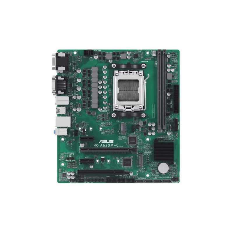 Asus PRO A620M-C-CSM - Corporate Stable Model, AMD A620, AM5, Micro ATX, 2 DDR5, VGA, HDMI, DP, GB LAN, PCIe4, 2x M.2
