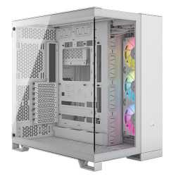Corsair 6500X RGB iCUE Link Dual Chamber Gaming Case w/ Glass Side & Front, ATX, 3x RGB Fans, Mesh Panels, USB-C, Asus BTF Compa