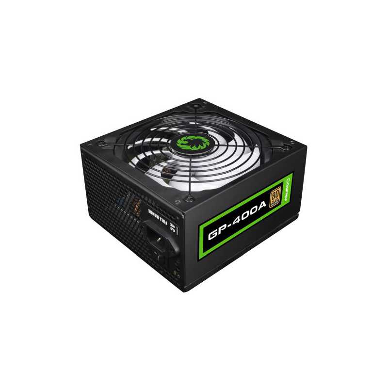 GameMax 400W GP400A PSU, Fully Wired, 12cm Fan, 80+ Bronze, Black Mesh Cables, Power Lead Not Included