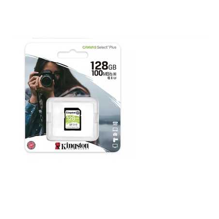 Kingston Canvas Select Plus  V30 128GB SD Class 10 UHS-I U3 Flash Card