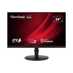 Viewsonic VA2408-HDJ 24 Inch IPS Monitor, Full HD, 100Hz, 5ms, VGA, HDMI, Display Port, Height Adjust, Pivot, Swivel, Int PSU, V